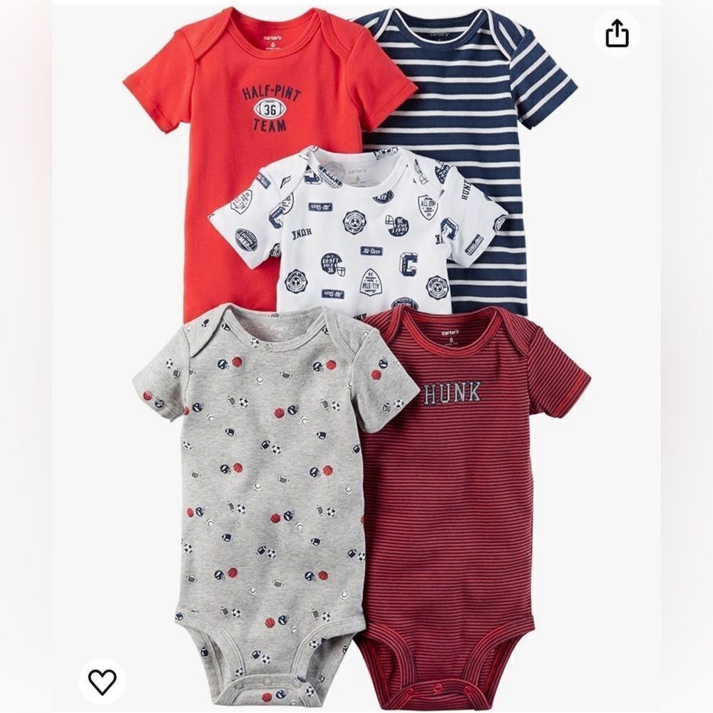 Baby Boy Onesies Set of 5, 6 Months